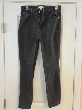 H&M Black Skinny High-Rise Ankle Crop Black Wash Jeans